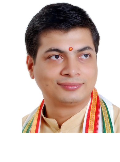 Acharya Mahipati Joshi in ceremonial uttariya